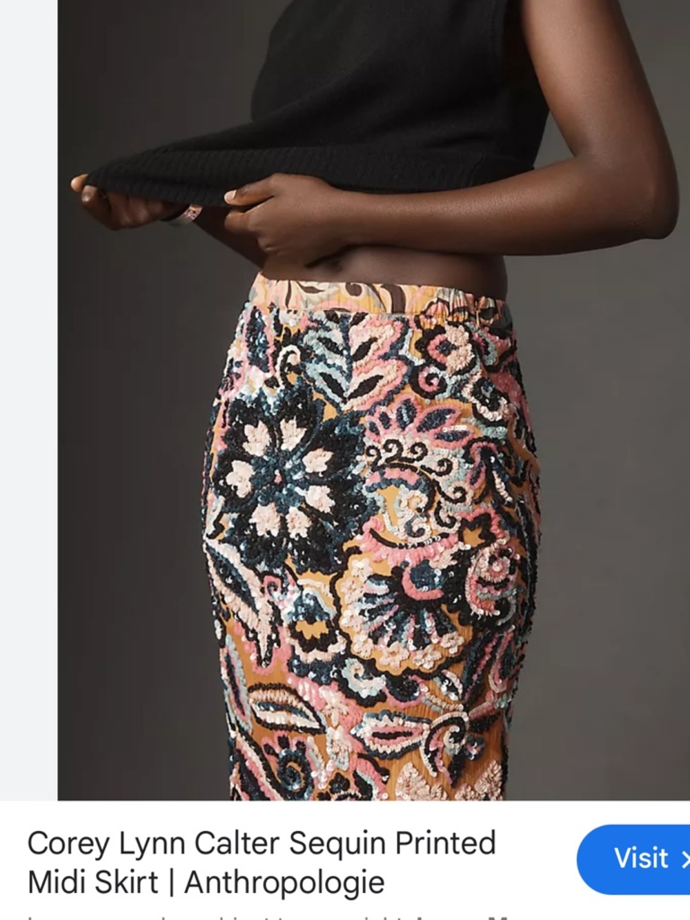 Pink and black anthropology sequin